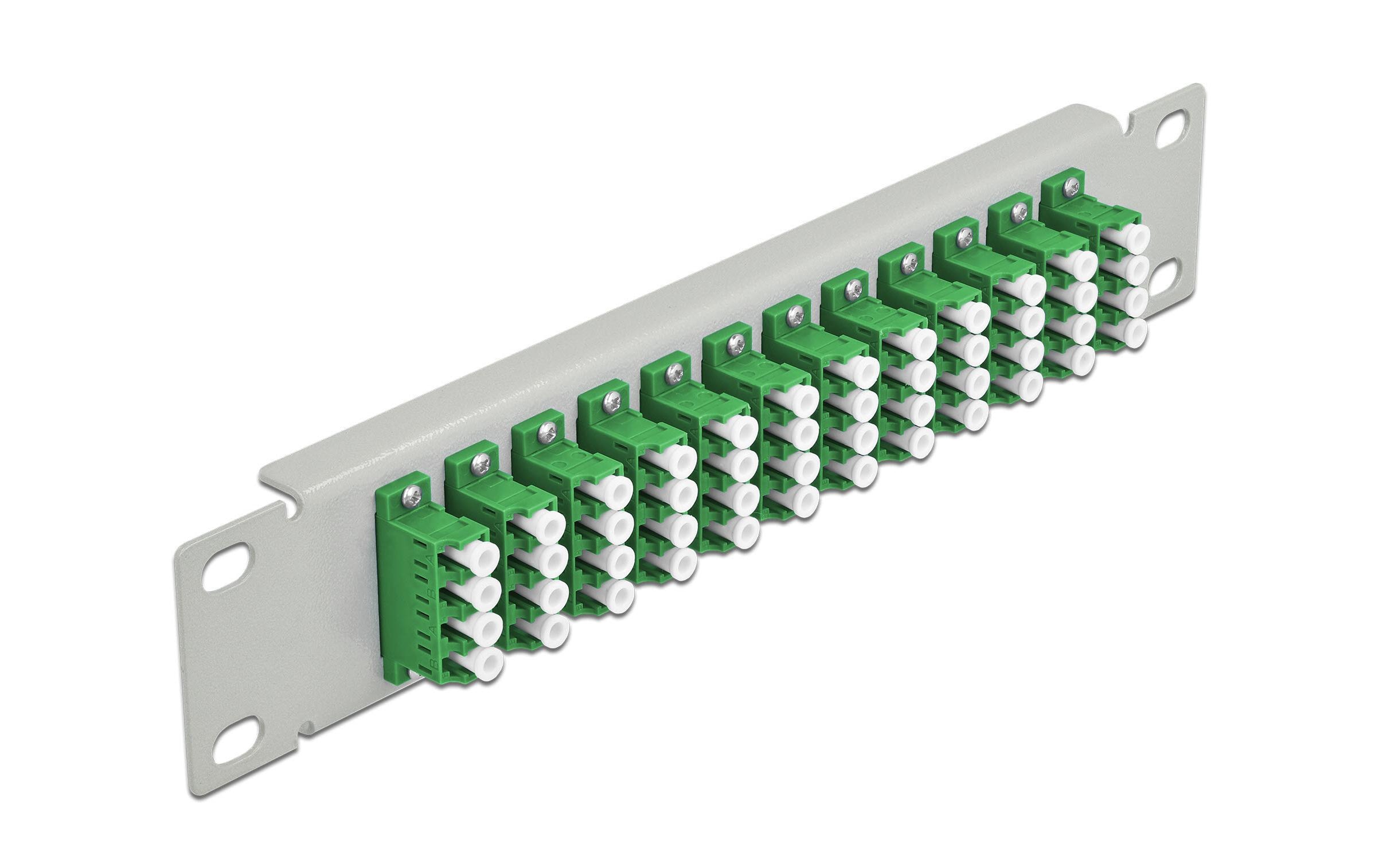 Delock Verteilerplatte 10″ LWL Patchpanel 12 Port LC Quad grau