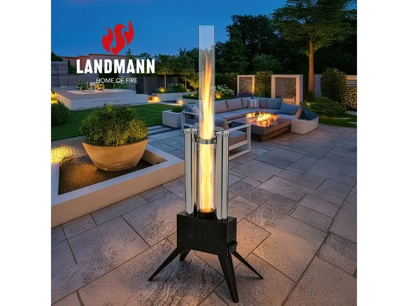 Landmann Pellet-Fackel 135 cm, Schwarz/Edelstahl