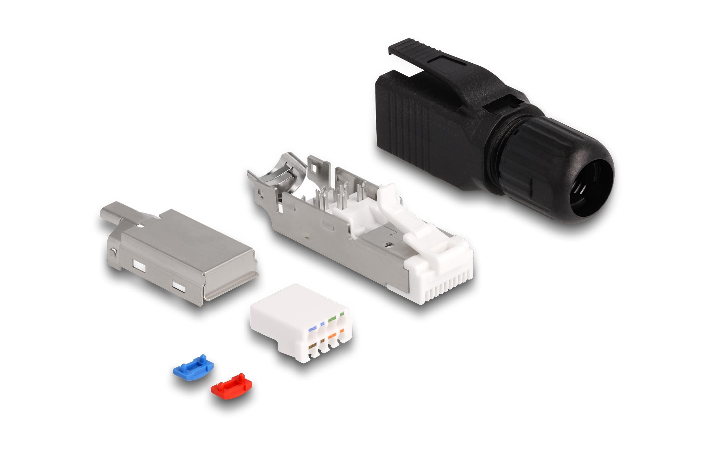 Delock Stecker RJ45 Cat.6A 1 Stück, Schwarz Delock Stecker RJ45 Cat.6A 1 Stück, Schwarz