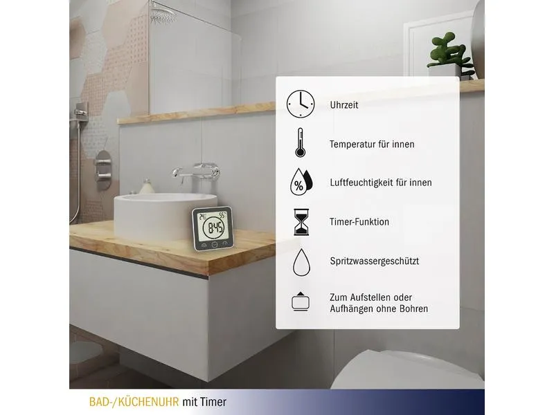 TFA Dostmann Tischuhr mit Timer Weiss TFA Dostmann Tischuhr mit Timer Weiss