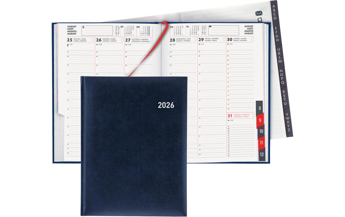 Biella Geschäftsagenda Orario Dunkelblau, 17.8 x 23.5 cm