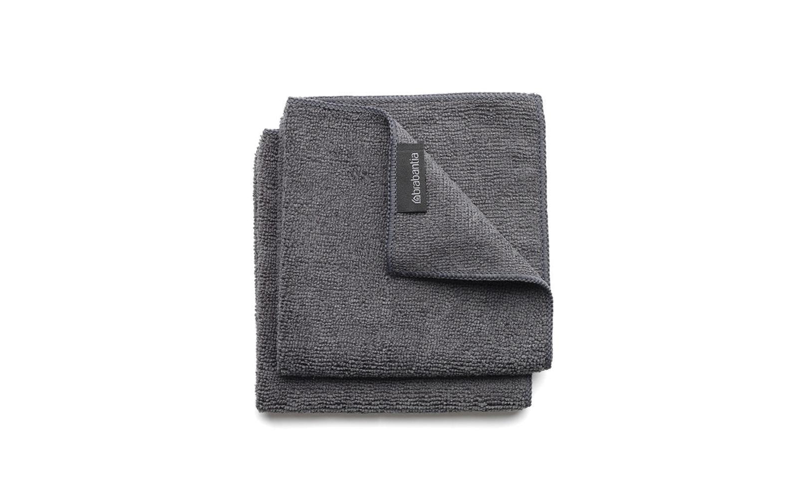 Brabantia Mikrofaser-Reinigungstuch 2 Stück, Dark
