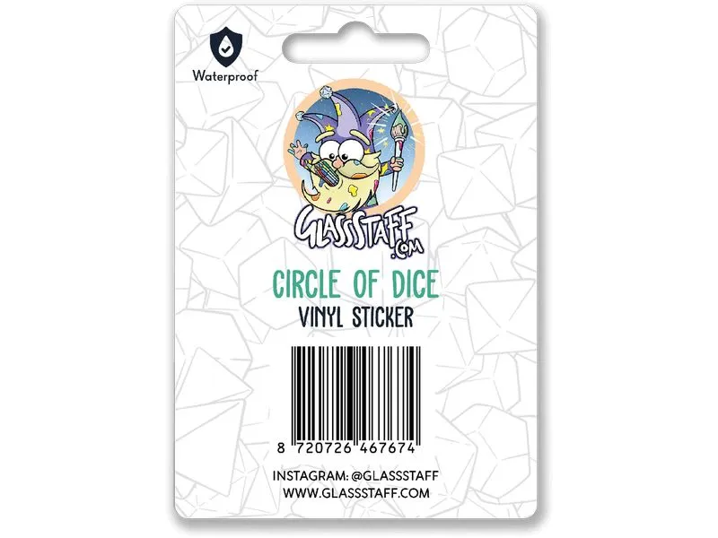 Glass Staff Circle of Dice Sticker Mehrfarbig