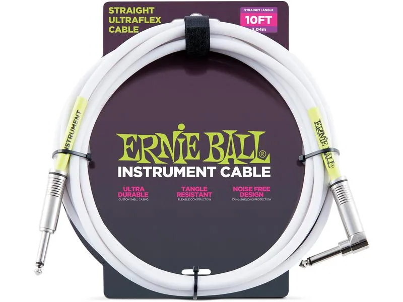 Ernie Ball Instrumentenkabel 6049 – 3.05 m, Weiss Ernie Ball Instrumentenkabel 6049 – 3.05 m, Weiss