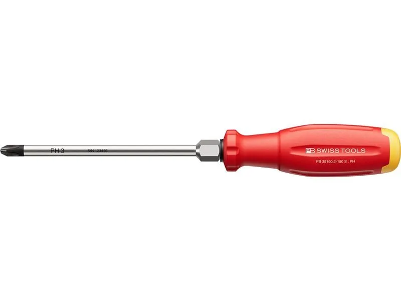 PB Swiss Tools PH-Kreuzschraubenzieher SwissGrip Evo PB 38190.3-150 S rot PB Swiss Tools PH-Kreuzschraubenzieher SwissGrip Evo PB 38190.3-150 S rot
