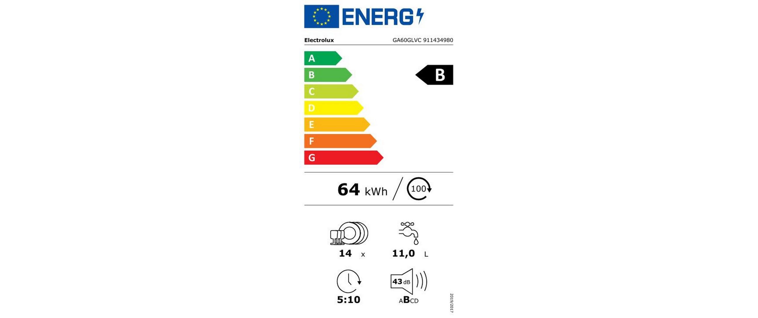 Electrolux Einbaugeschirrspüler ComfortLift GA60GLVC Vollintegriert