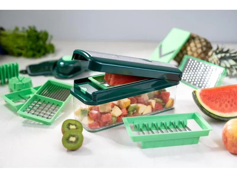 Genius Gemüseschneider Genius Nicer Dicer Exklusive 15-teilig, Grün Genius Gemüseschneider Genius Nicer Dicer Exklusive 15-teilig, Grün