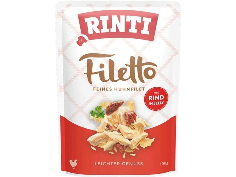 Rinti Nassfutter Filetto Huhn + Rind in Jelly, 100 g Rinti Nassfutter Filetto Huhn + Rind in Jelly, 100 g