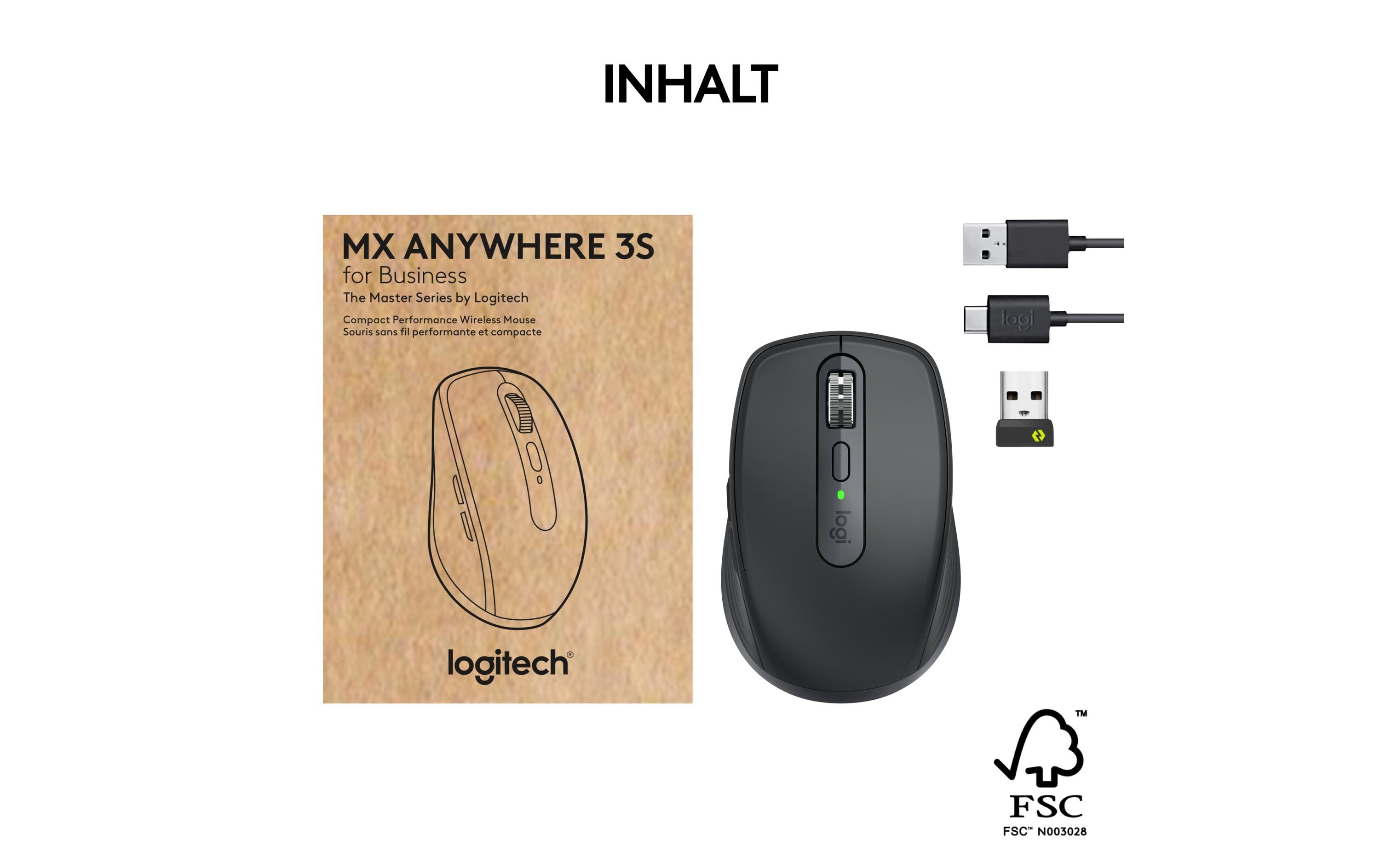 Logitech Mobile Maus MX Anywhere 3s for Business Graphite