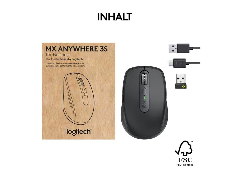 Logitech Mobile Maus MX Anywhere 3s for Business Graphite
