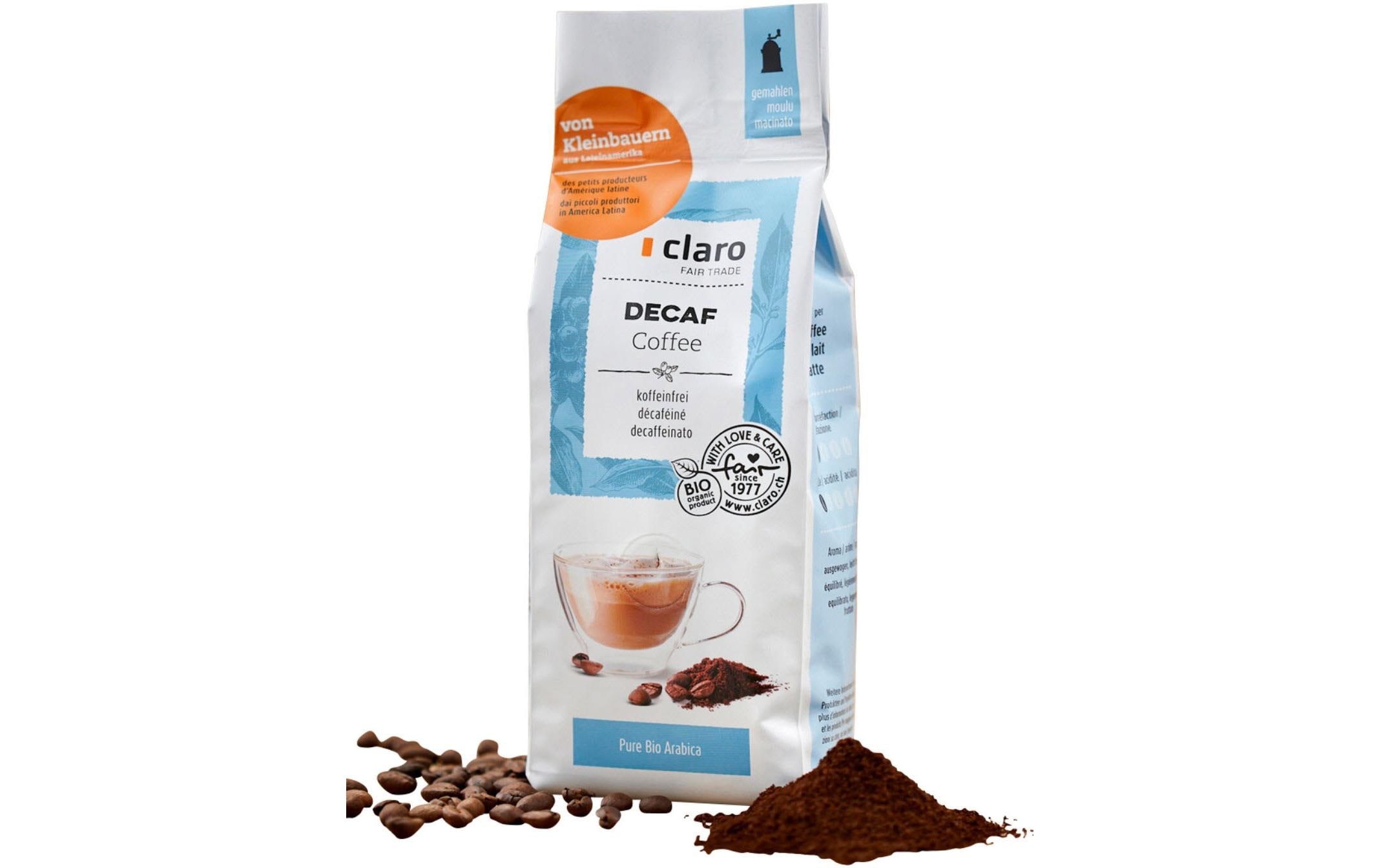 Claro Kaffee gemahlen Decaffeinato 250 g
