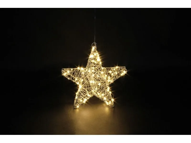 Dameco LED-Figur Stern, 80 LEDs, 5 x 25 cm, Silber Dameco LED-Figur Stern, 80 LEDs, 5 x 25 cm, Silber
