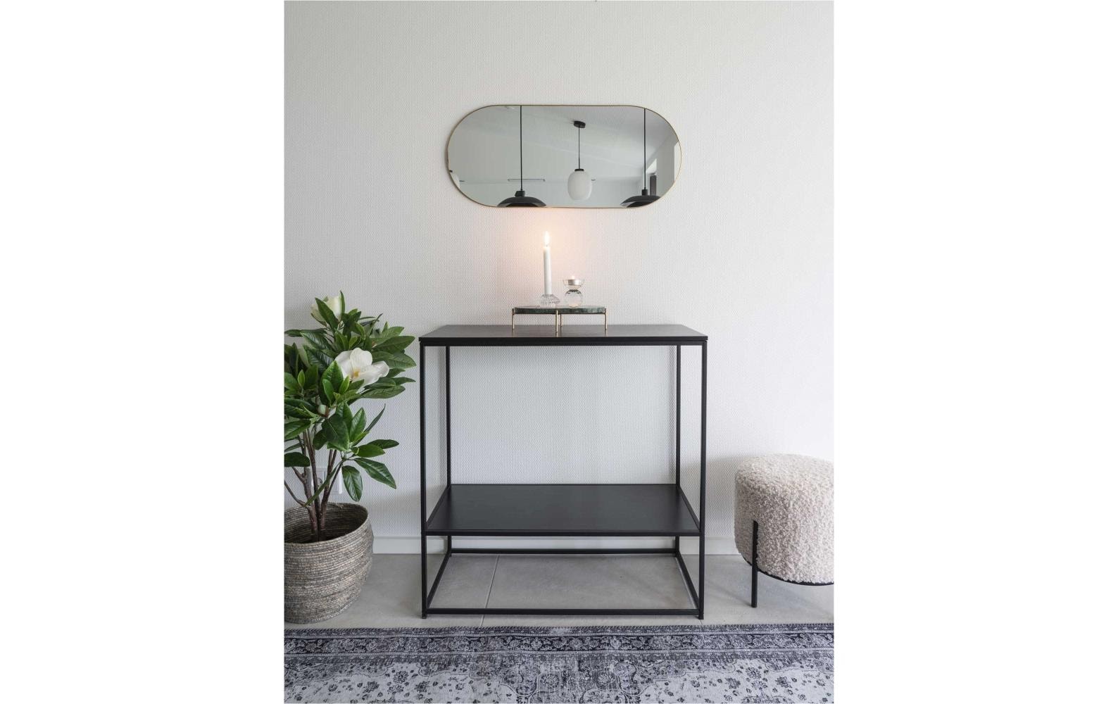 House Nordic Hocker Alford 37 x 35.5 cm, Schwarz/Weiss