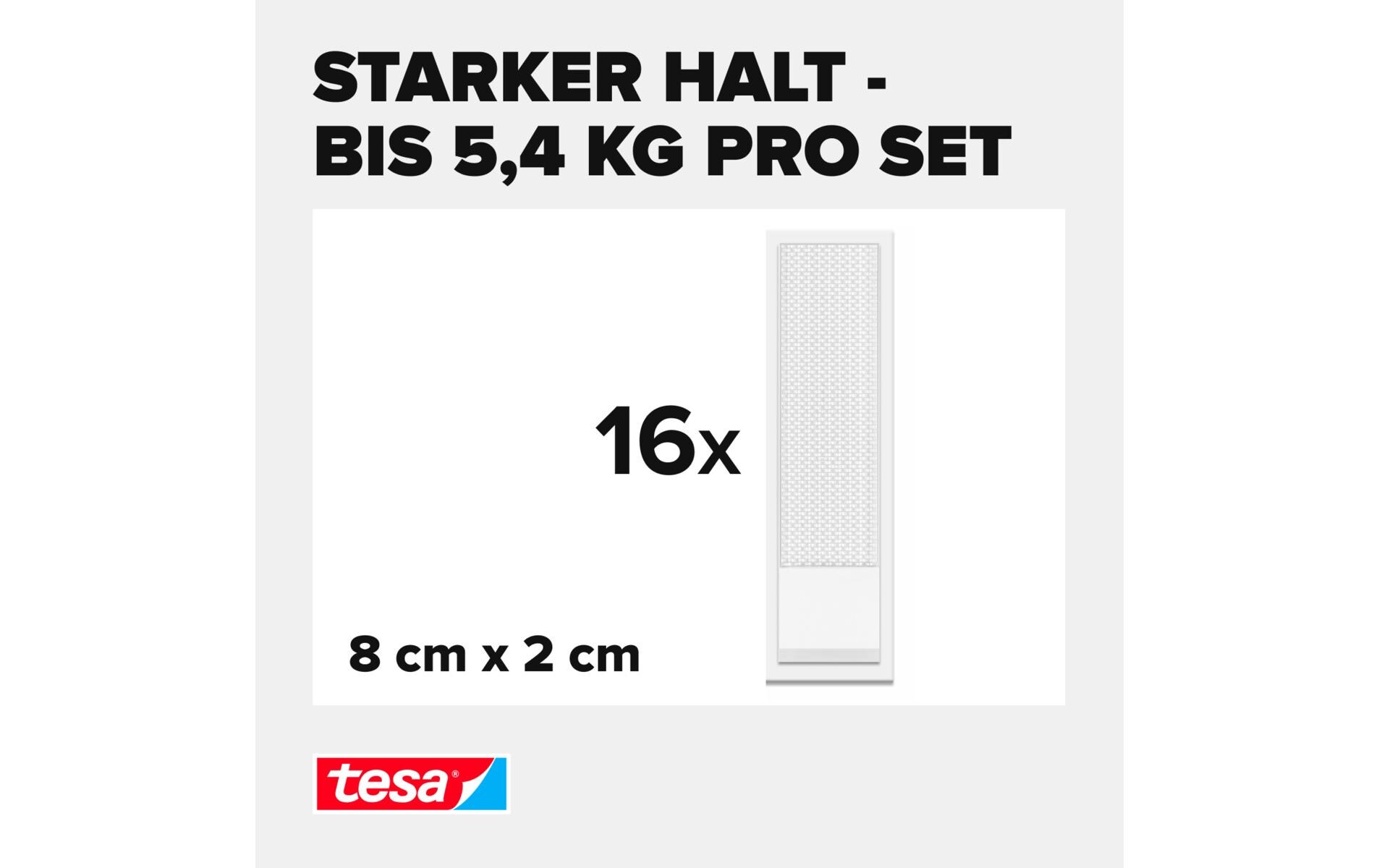 tesa Montagestreifen Powerstrips CLICK Medium 16 Paar, 5.4 kg