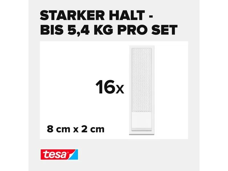 tesa Montagestreifen Powerstrips CLICK Medium 16 Paar, 5.4 kg tesa Montagestreifen Powerstrips CLICK Medium 16 Paar, 5.4 kg
