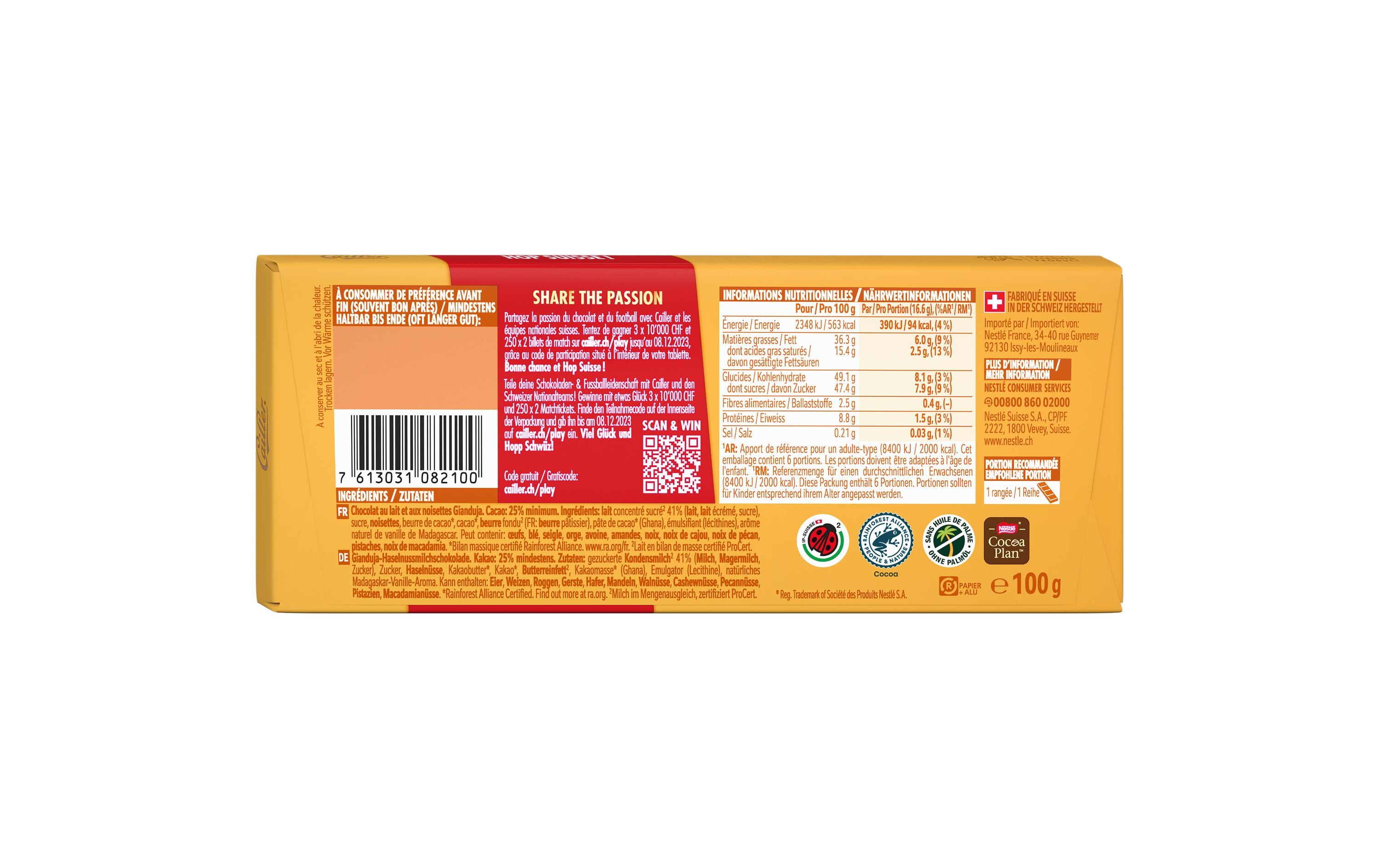 Cailler Tafelschokolade Dessert 100 g