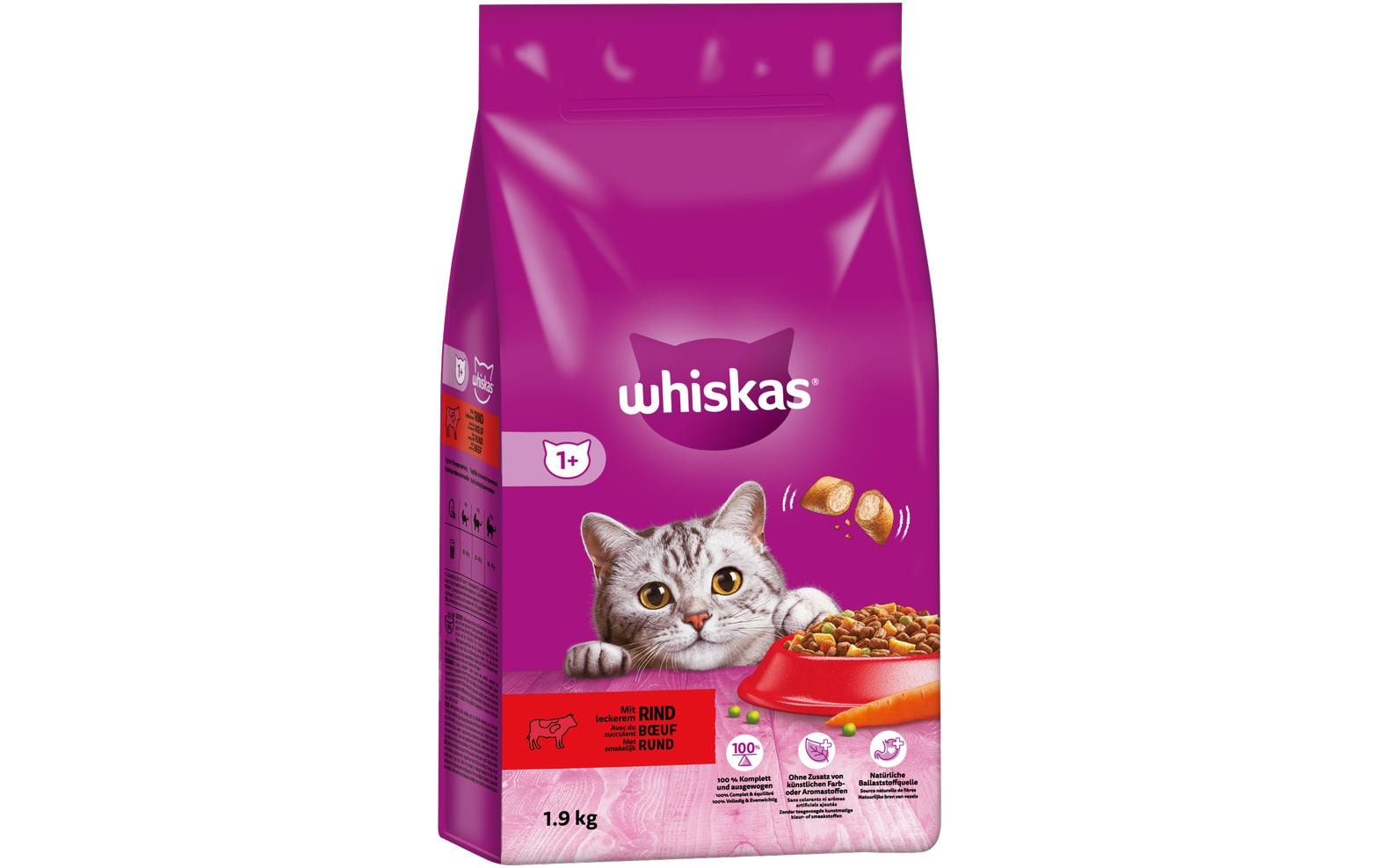 Whiskas Trockenfutter Rind Auswahl 1+, 1.9 kg Whiskas Trockenfutter Rind Auswahl 1+, 1.9 kg