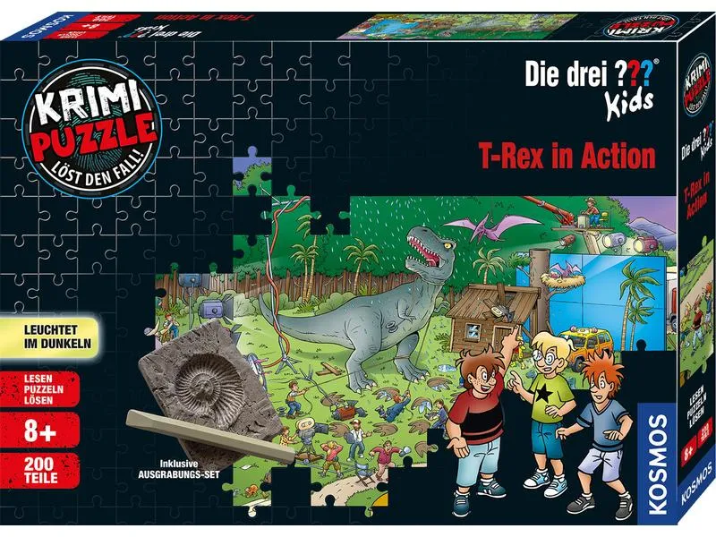 Kosmos Krimi-Puzzle Die drei??? T-Rex in Action