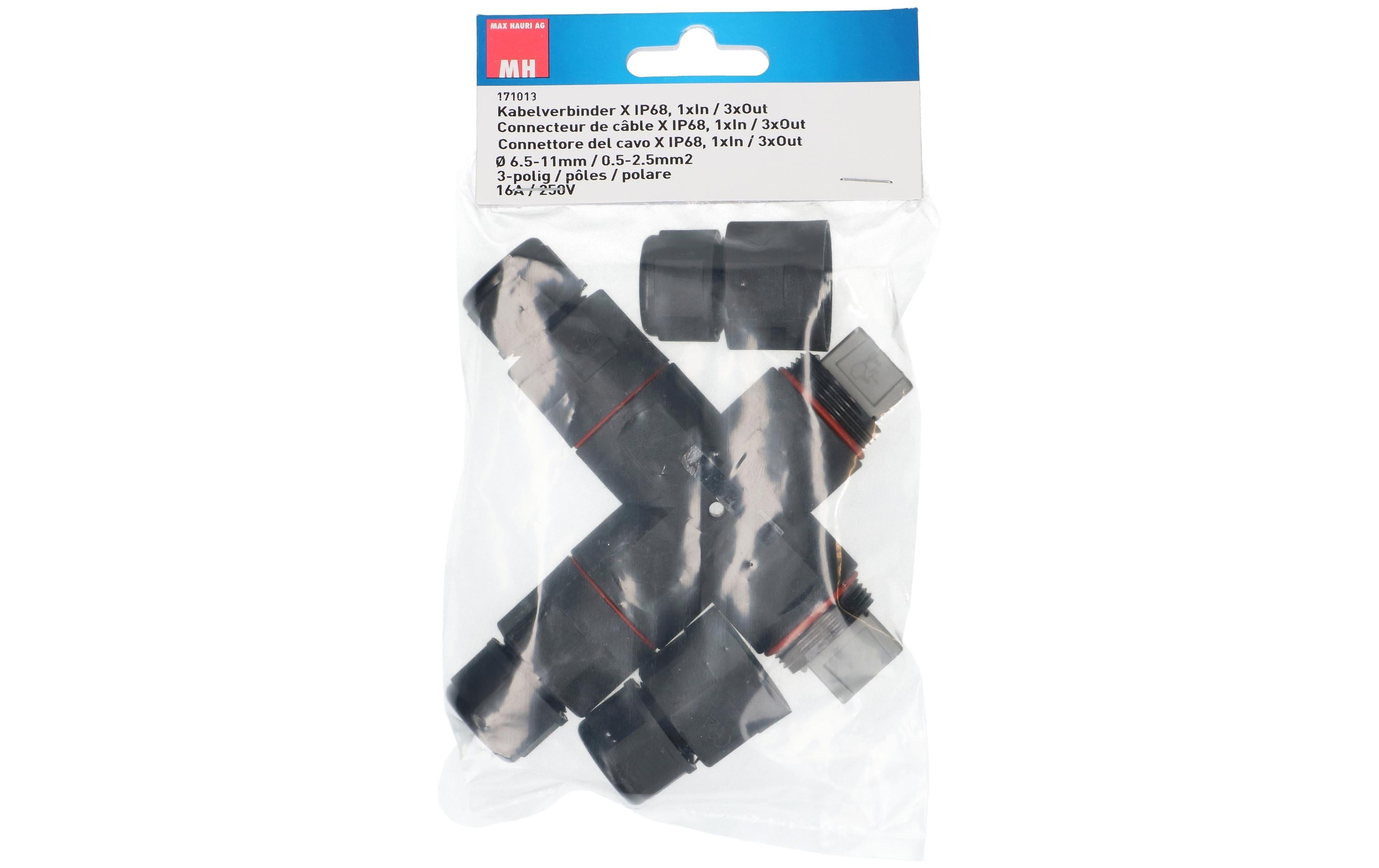 Max Hauri Verbindungsmuffe X-Stück IP68, 6.5 - 11 mm, Schwarz Max Hauri Verbindungsmuffe X-Stück IP68, 6.5 - 11 mm, Schwarz