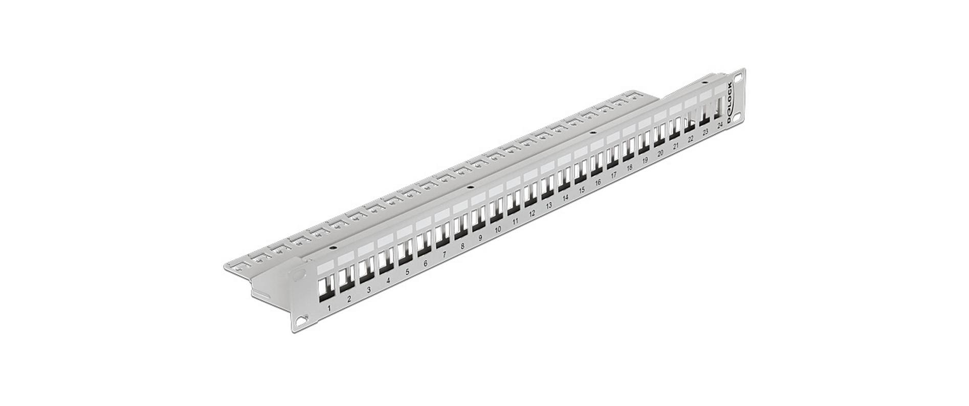 Delock Patchpanel 19 24 Port grau Einbau/19 Rack