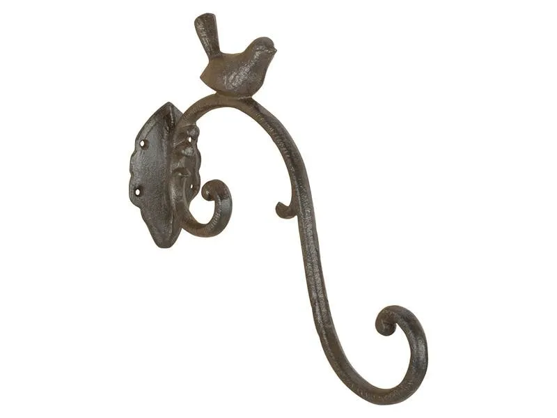 Esschert Design Wandhaken mit Vogel 24 cm, Braun