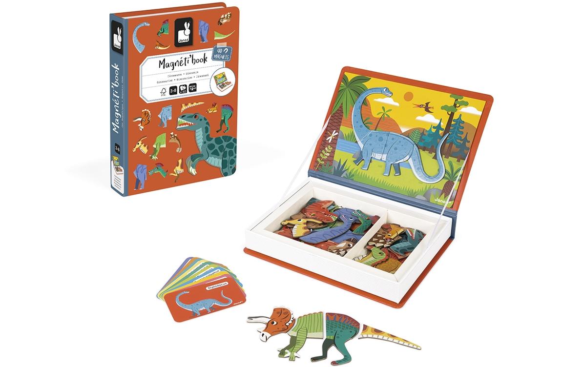 Janod Beschäftigungsspielzeug Magnetbuch Dinosaurier