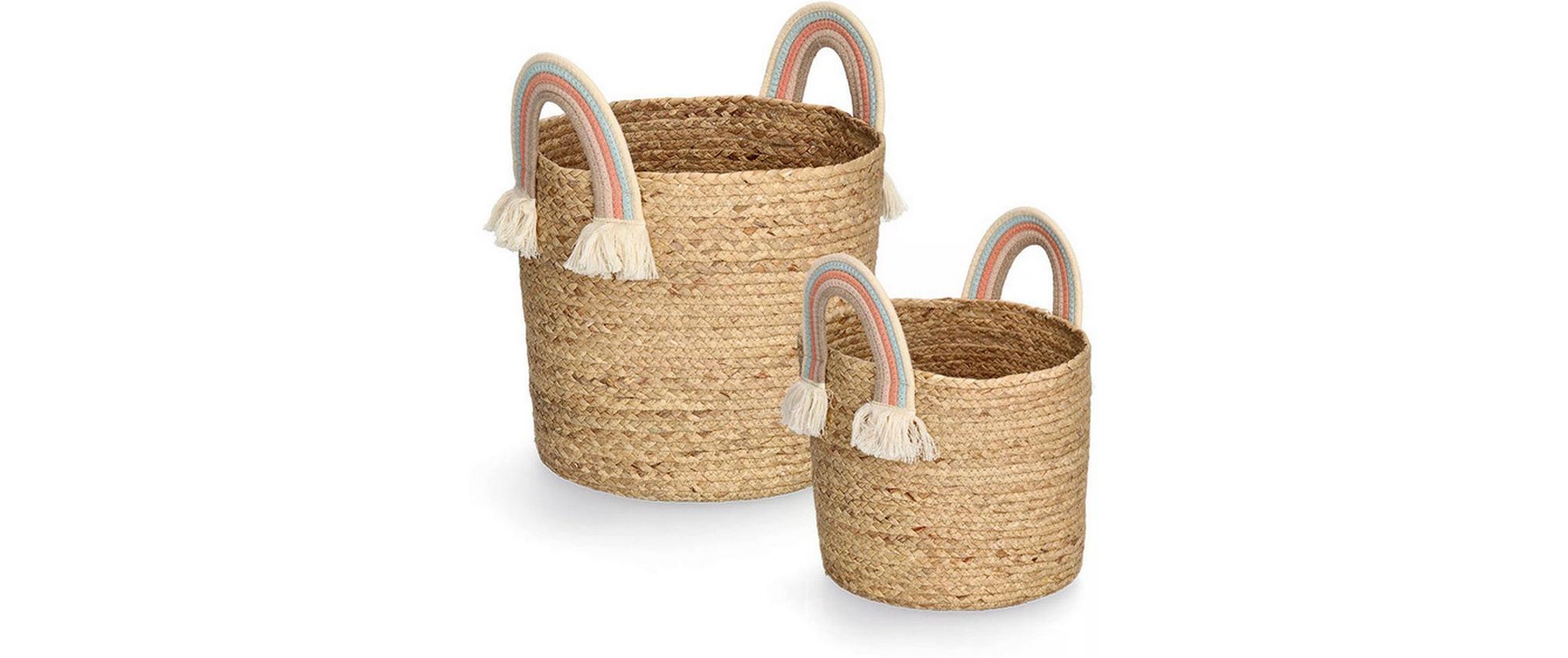 Zeller Present Spielzeugkorb Rainbow Natur Seegras 30 x 30 cm