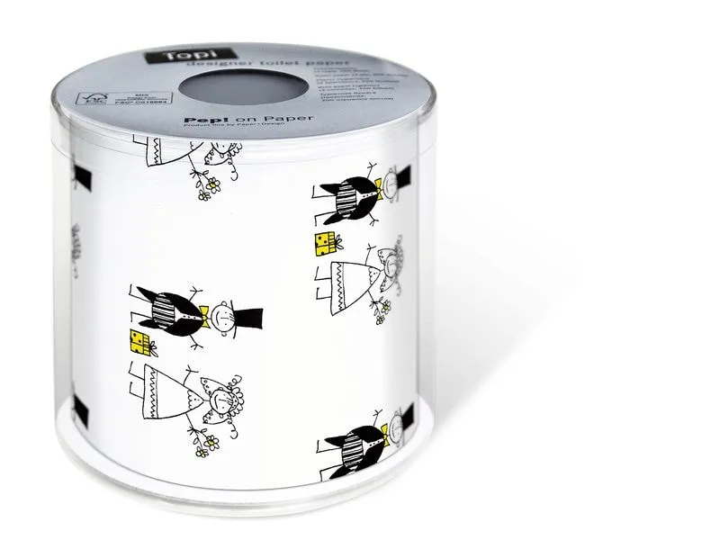 Paper + Design Toilettenpapier Married Rollen, 3-lagig, Schwarz/Weiss