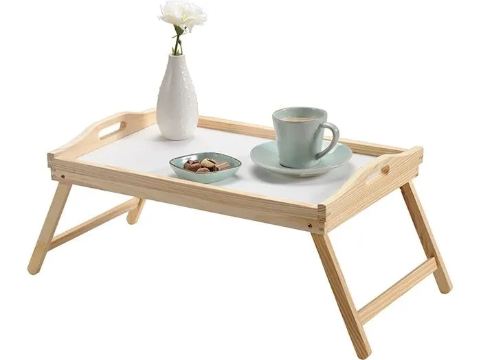 Kesper Serviertablett Bett Kiefernholz MDF Weiss