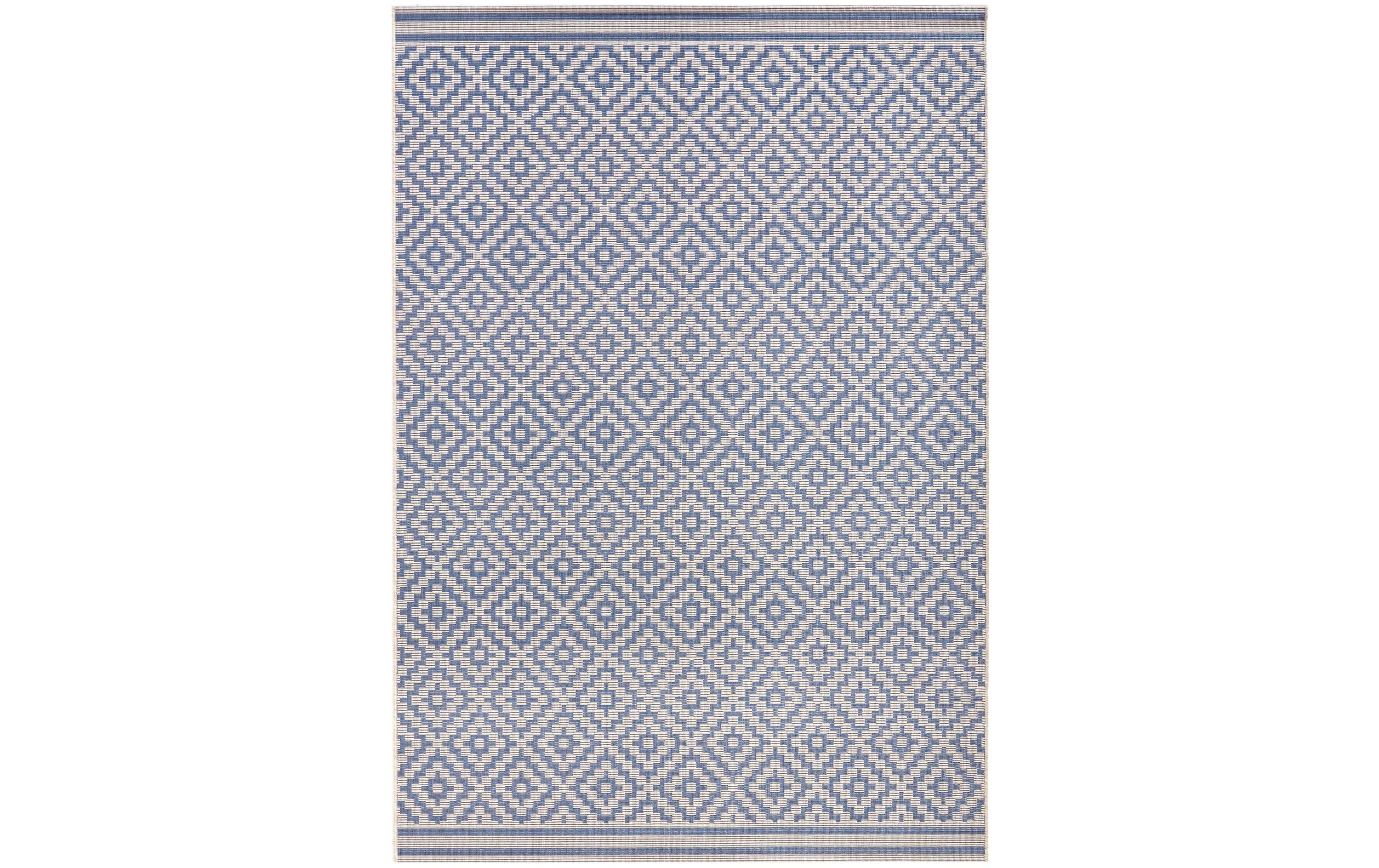 Hanse Home Raute In- & Outdoor Teppich 160 x 230 cm, Blau/Crème