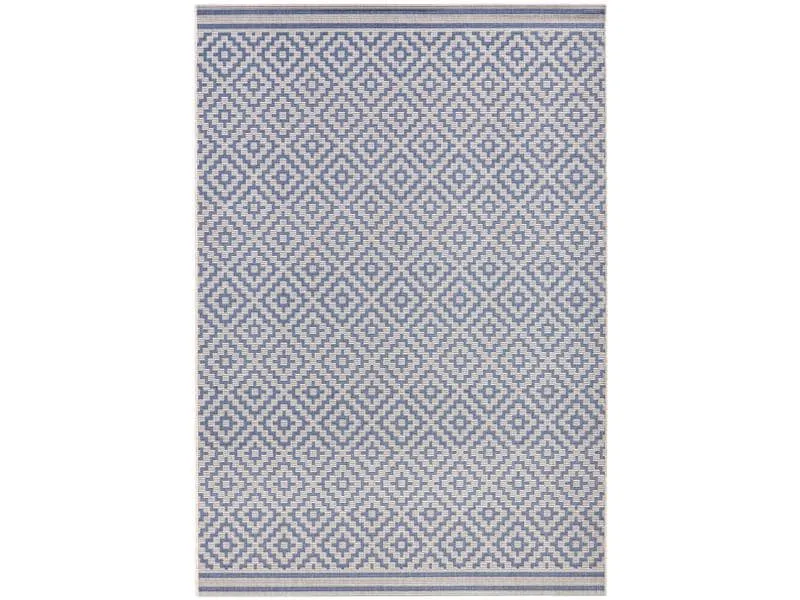 Hanse Home Raute In- & Outdoor Teppich 140 x 200 cm, Blau/Crème Hanse Home Raute In- & Outdoor Teppich 140 x 200 cm, Blau/Crème