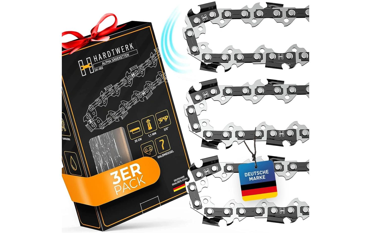 Hardtwerk Sägekette 3/8 1.1 mm für 35 cm Schwert 3er Pack