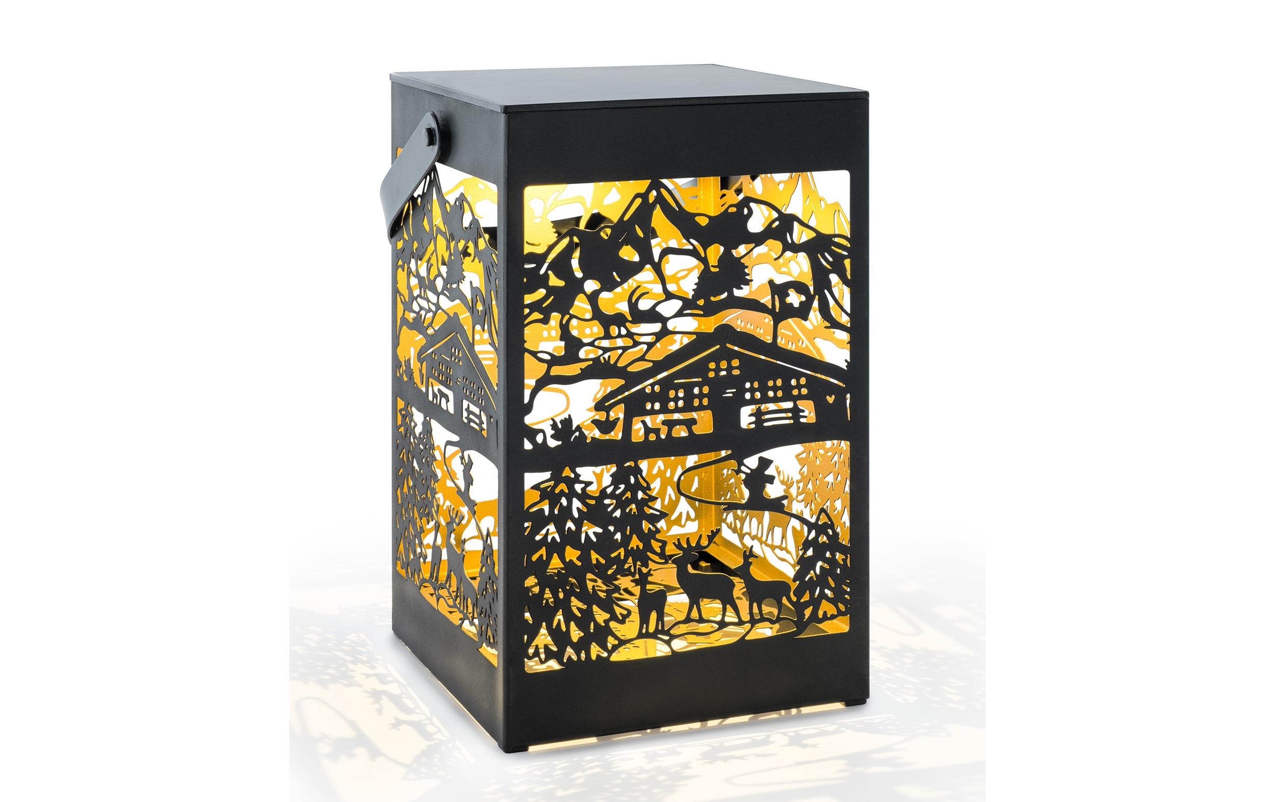 STT Laterne Swiss Alps Recharge USB, 24.5 cm, Schwarz/Gold STT Laterne Swiss Alps Recharge USB, 24.5 cm, Schwarz/Gold