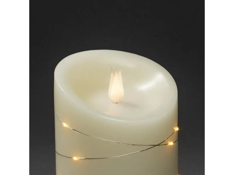 Konstsmide Echtwachskerze, 10 cm x 14 cm, Cremeweiss
