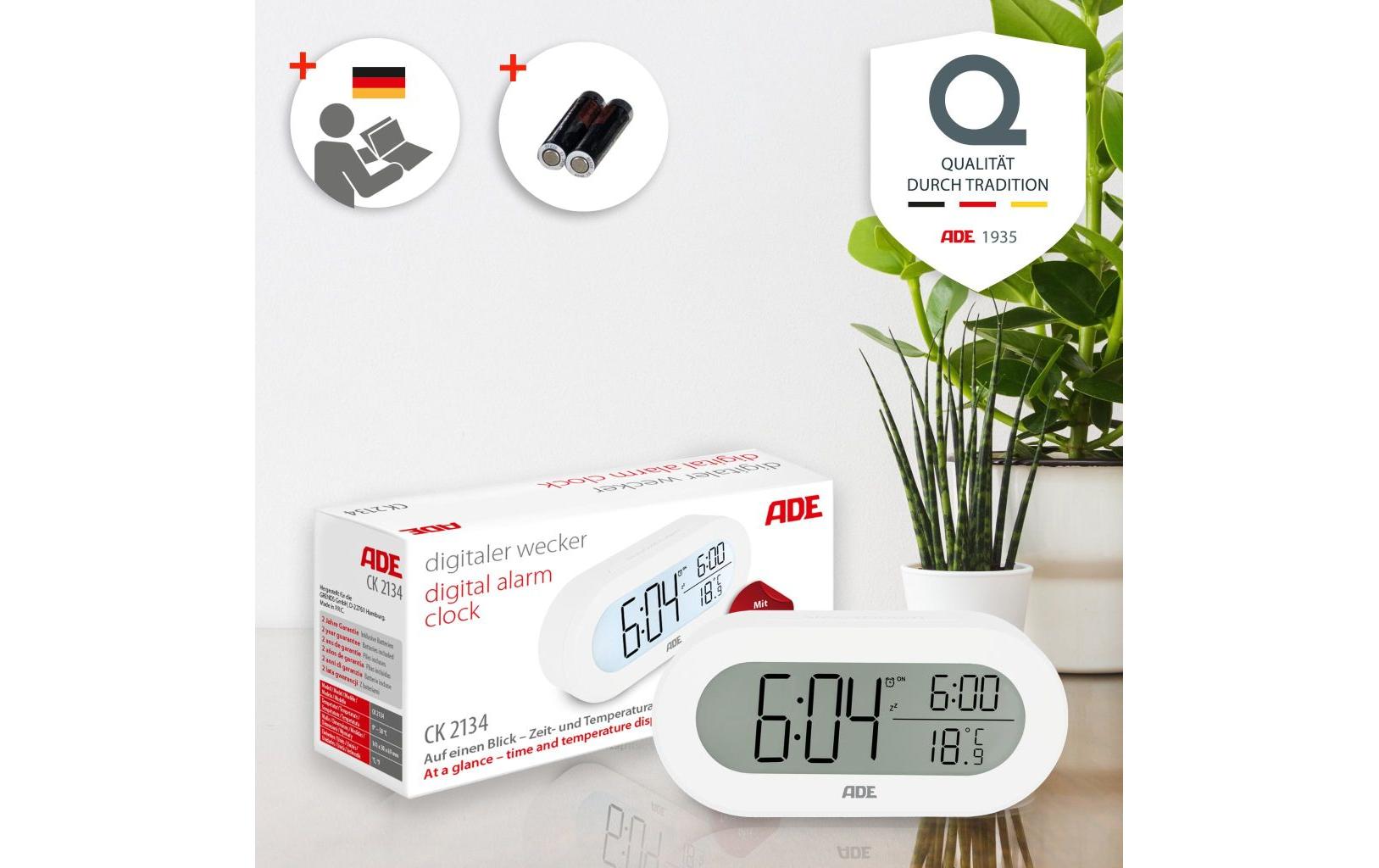 ADE Digitalwecker Weiss