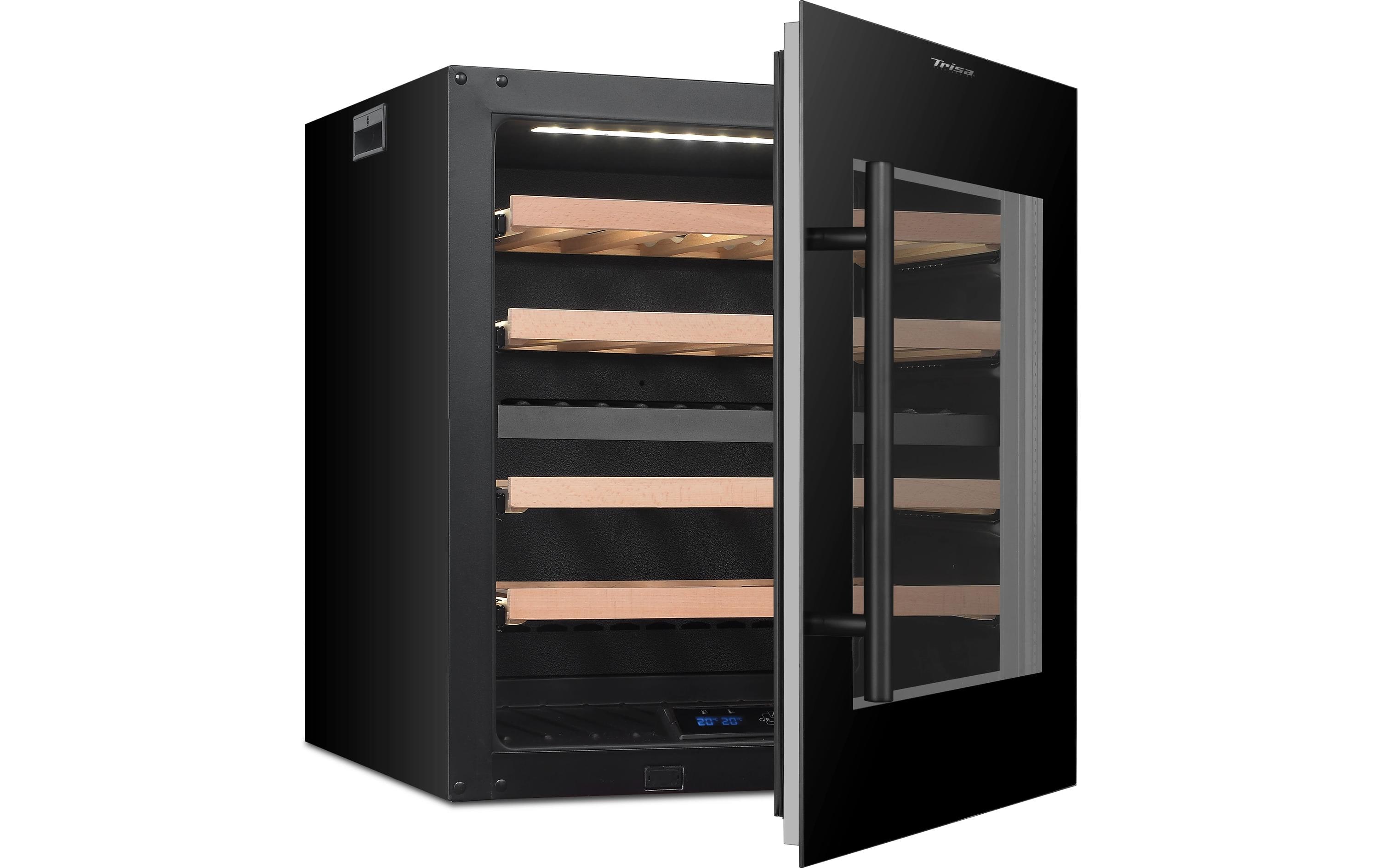Trisa Einbauweinkühlschrank Dual Zone Schwarz, Rechts