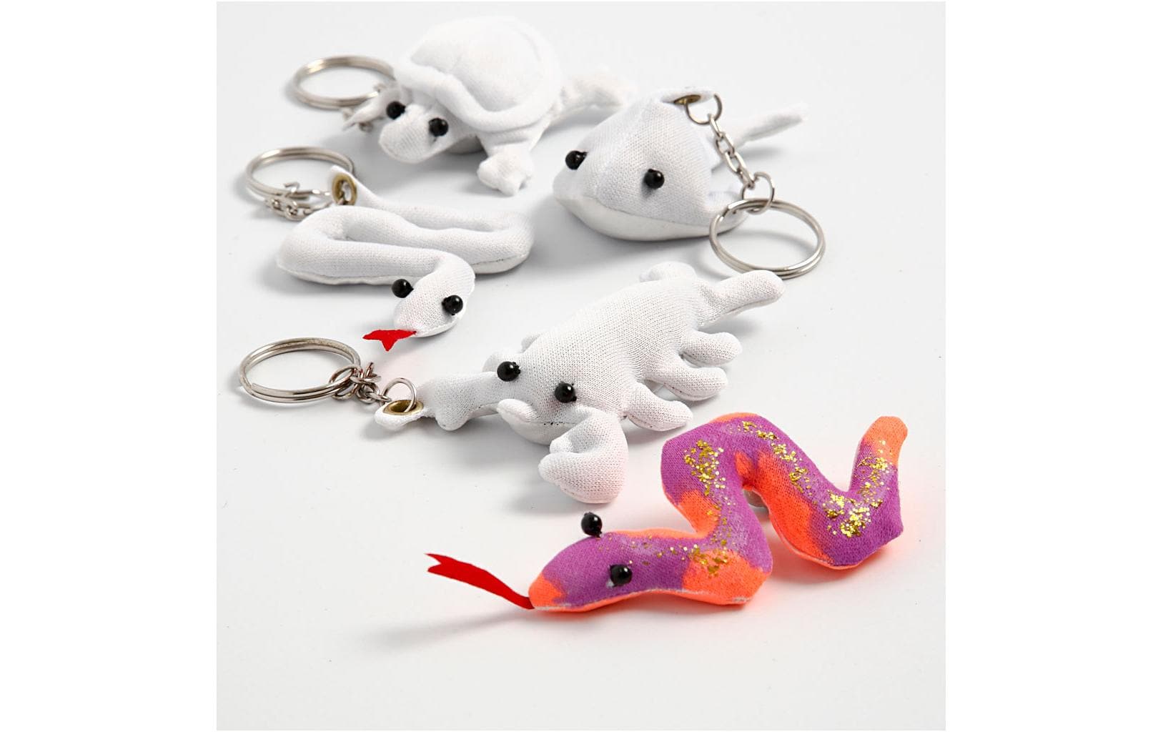 Creativ Company Schlüsselband 4-8 cm, 4 Stück, Weiss