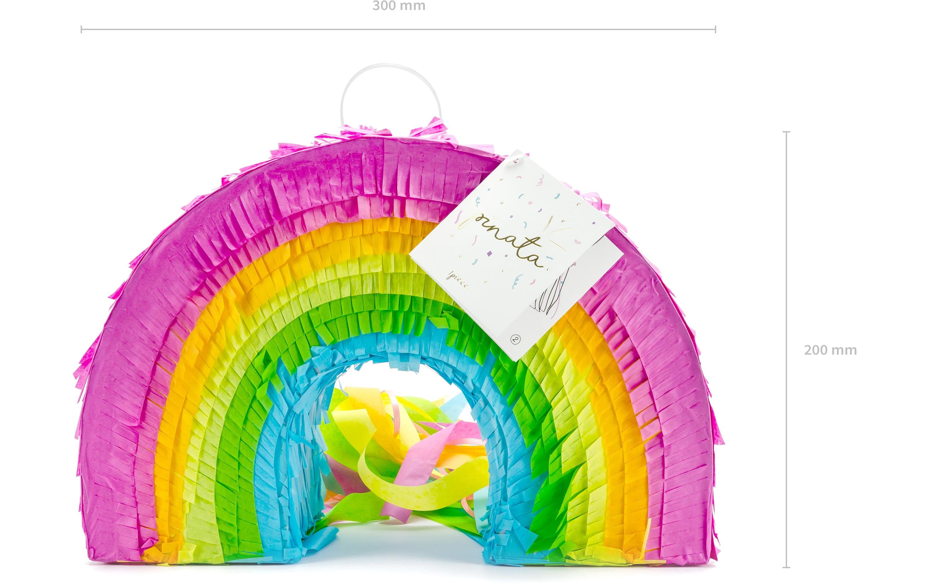 Partydeco Pinata Regenbogen, 30 x 20 x 10 cm, Mehrfarbig, 1 Stück