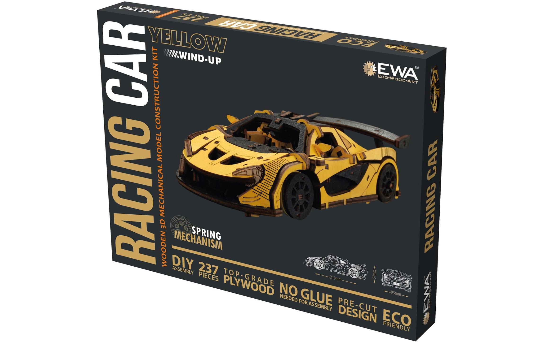 Eco-Wood-Art Bausatz Rennwagen Gelb