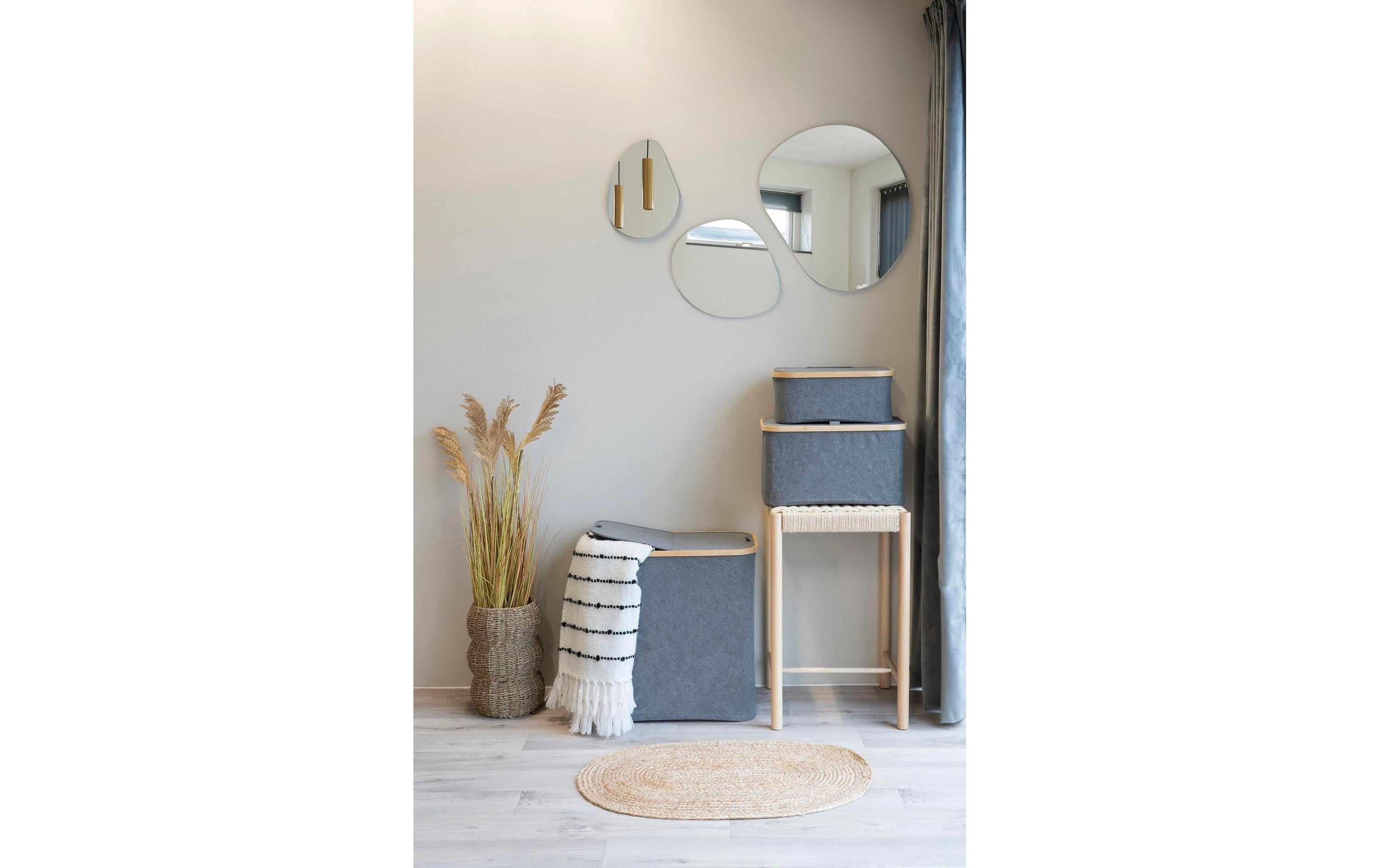 House Nordic Wäschekorb Noto 90 l, Grau