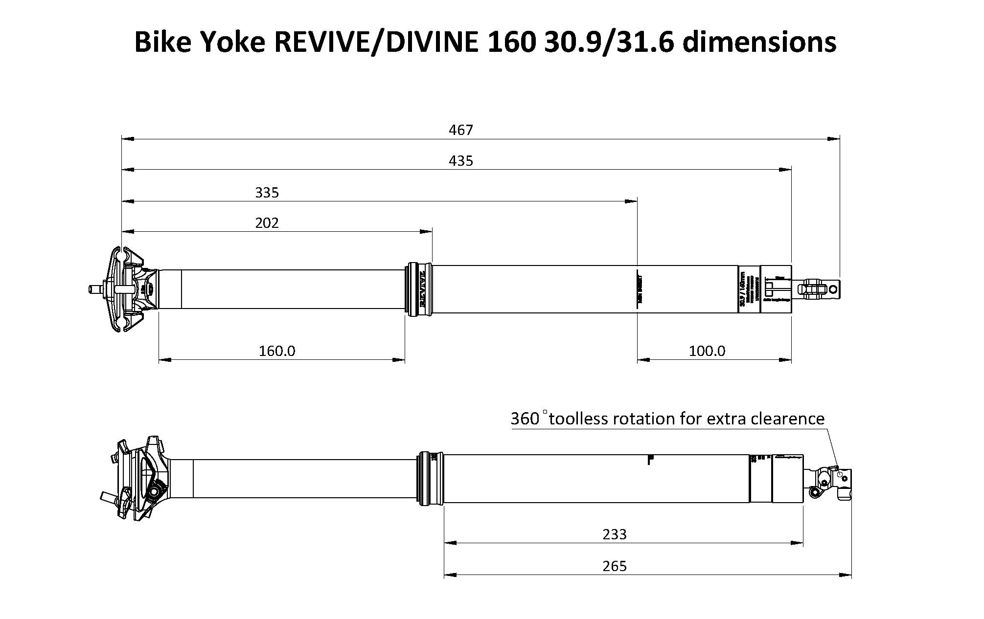 BikeYoke Sattelstütze Divine Dropper Post (ø31.6 mm,185 mm)