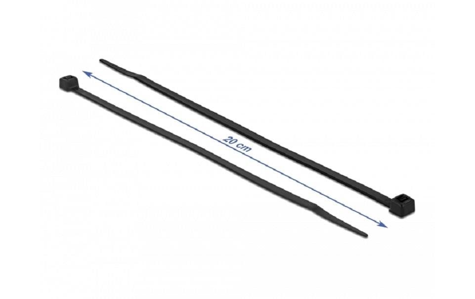 Delock Kabelbinder Schwarz 200 mm x 4.8 mm, 100 Stück