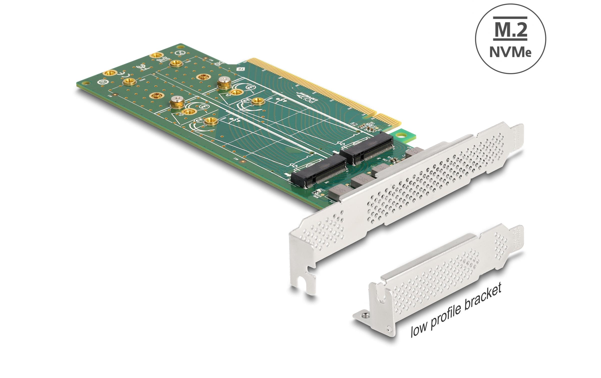 Delock Host Bus Adapter PCI-Express x16 - 4 x NVMe M.2 Key M 110 mm