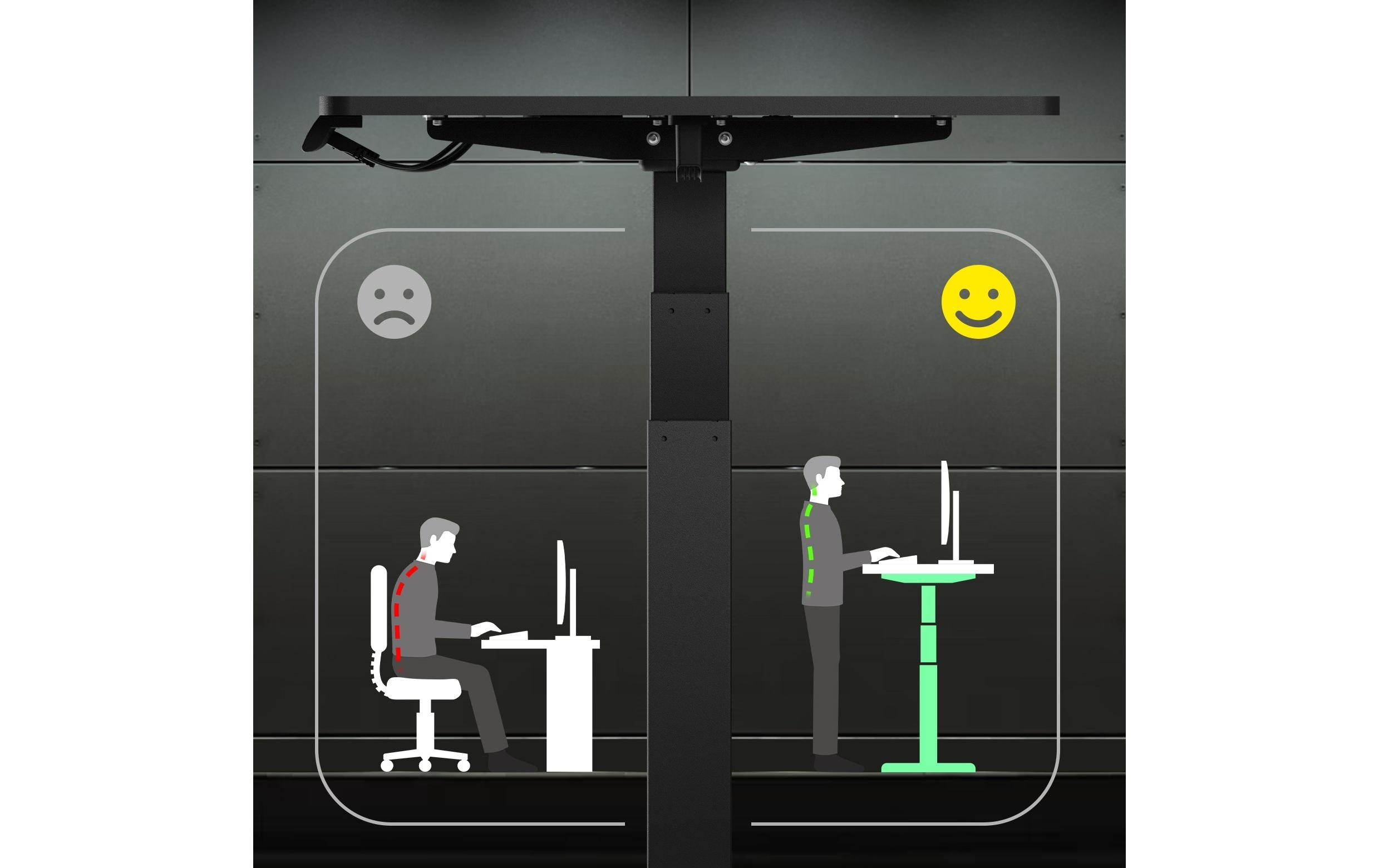 ICY BOX Stehtisch 140 x 70 cm, Schwarz