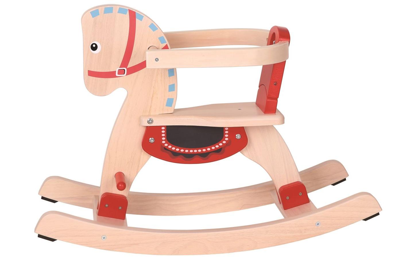 Spielba Holzspielwaren Schaukelpferd Nature/Rot