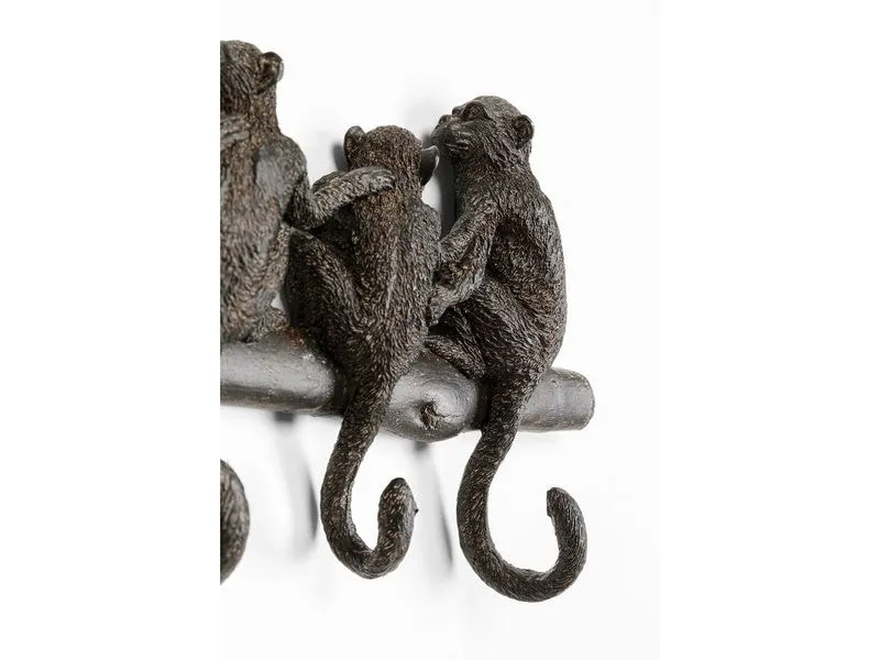 Kare Wandgarderobe Monkey Family 38 cm x 21 cm, Schwarz Kare Wandgarderobe Monkey Family 38 cm x 21 cm, Schwarz