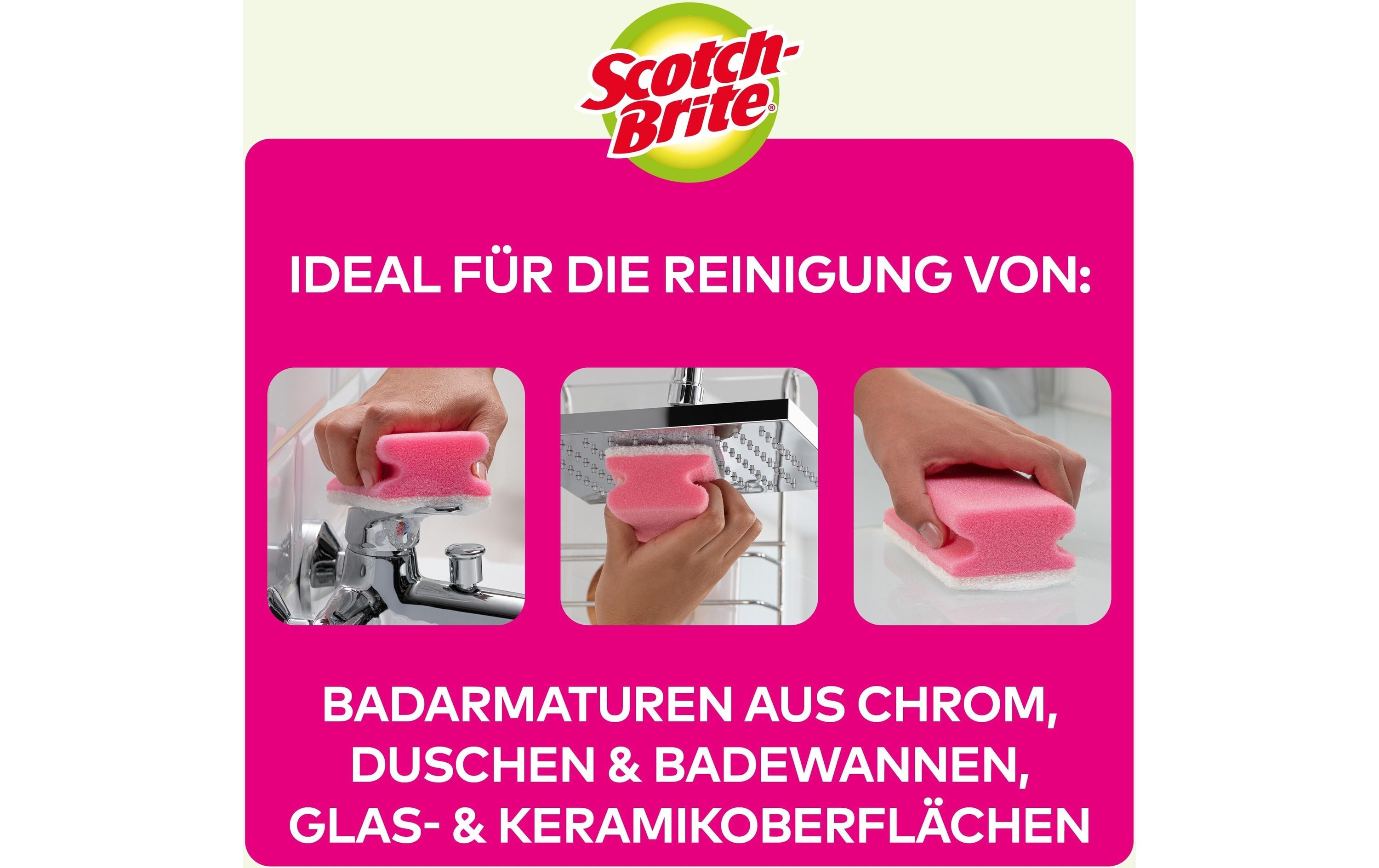 Scotch-Brite Schwamm 3M Scotch-Brite Bad 16 Stück Pink