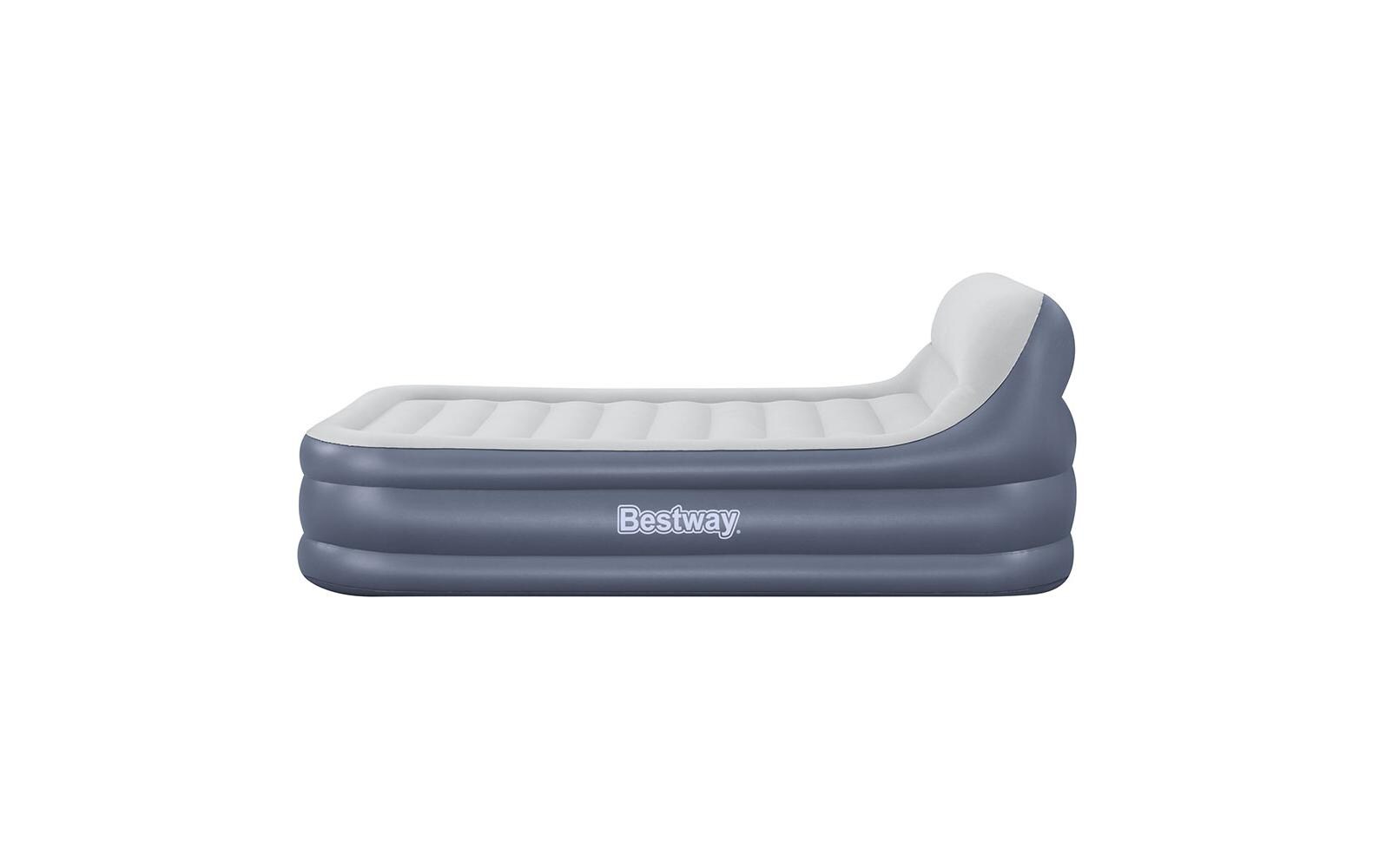 Bestway Luftbett Tritech Sleekflow Headboard Blau/Grau, 226 x 152 cm