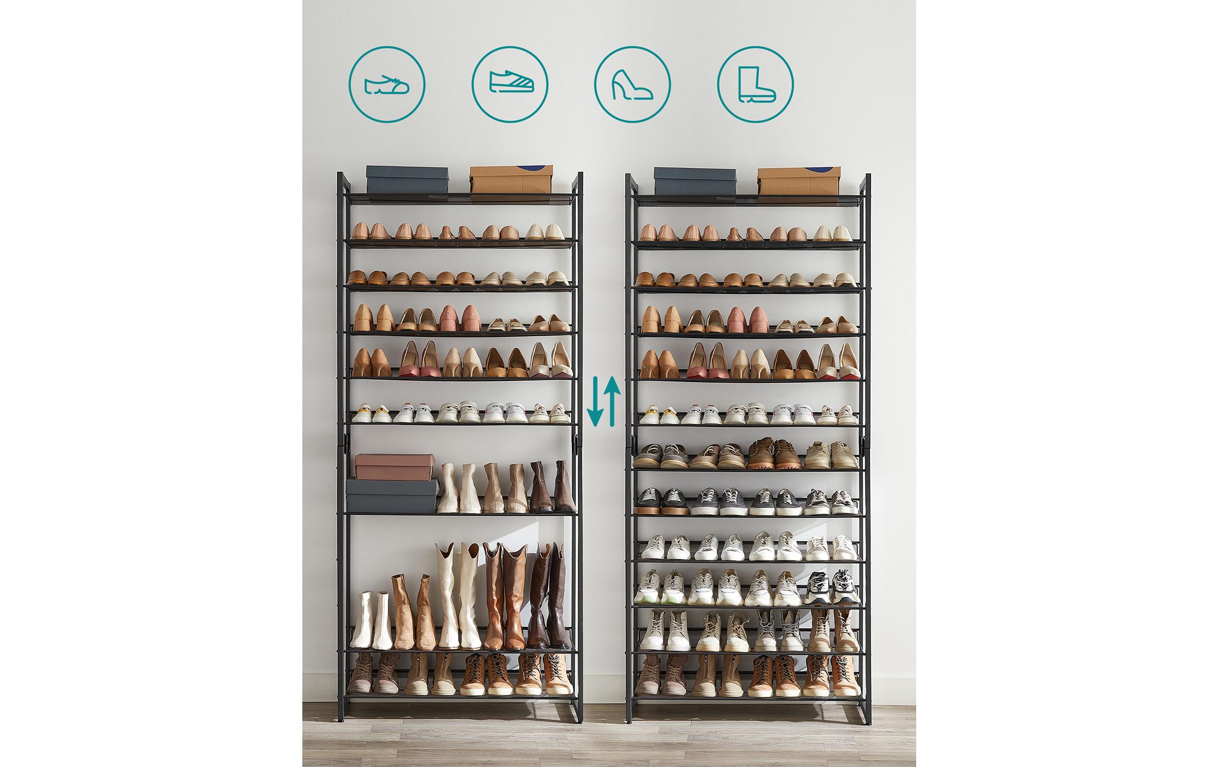 Songmics Schuhregal 92.3 x 221.4 cm, Schwarz