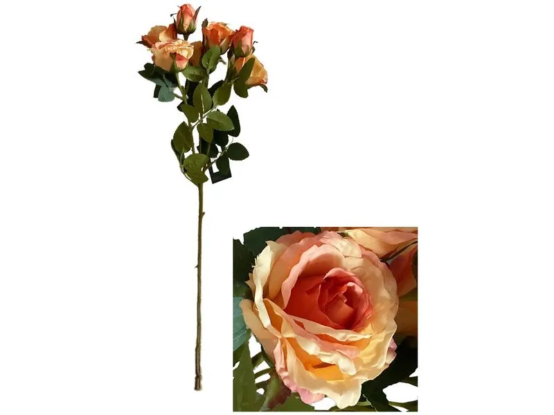 CHALET Blumenstängel Spray Rose 48 cm, Lachs CHALET Blumenstängel Spray Rose 48 cm, Lachs